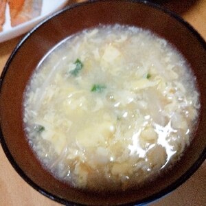 もやしと卵の中華スープ